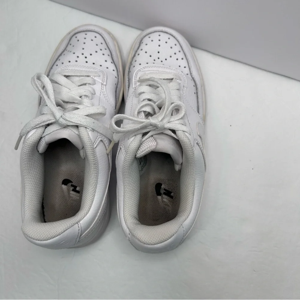 Nike Unisex White Sneakers Laced-Up Court Visio. low Size 7